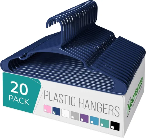 Miniatura 11 de NEATERIZE Ganchos para Colgar Ropa 50 Pack Azul - Ganchos de Plástico - Percheros de Ropa
