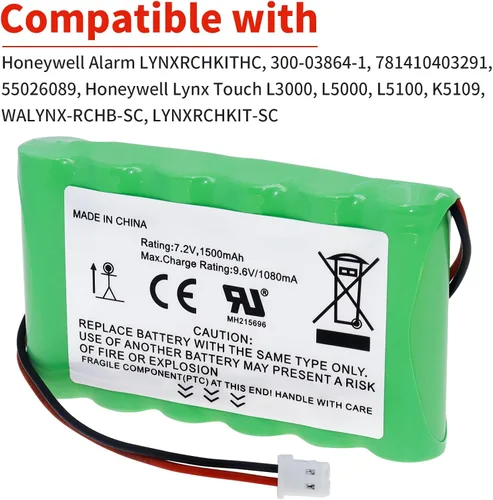 Miniatura 3 de Batería de repuesto para Honeywell Alarm LYNXRCHKITHC, 300-03864-1, 781410403291, 55026089 Batería recargable para Honeywell Lynx Touch L3000