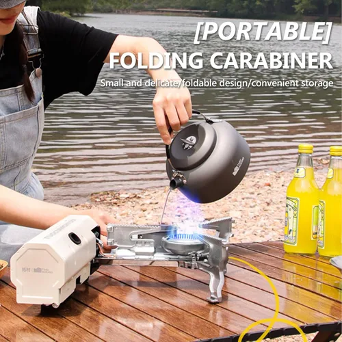 Miniatura 2 de Estufa de casete de 2600 W, fuego ajustable de varias etapas, tanque de gas portátil de butano con paquete de almacenamiento, fácil de transportar