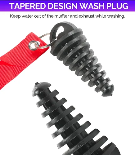 Miniatura 4 de RACOONA 2 unidades de tapón de lavado para el silenciador de escape, accesorio para tubo de escape de moto de tierra, tapón de lavado de 0.6"-1.5