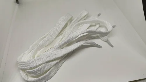 Miniatura 7 de 4 cordones planos con capucha de repuesto (blanco) de 0.394 in x 50 pulgadas para pantalones deportivos, sudaderas, chaquetas, abrigos, pantalones