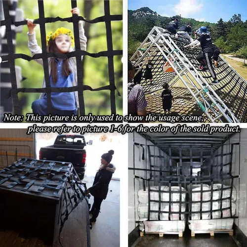 Miniatura 7 de Red de escalada para parque infantil, escalera de red de gimnasio de la selva, parque de juegos para adultos, campo de obstáculos, red de red ninja