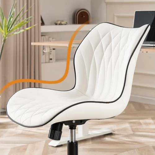 Miniatura 6 de YOUNUOKE Silla de escritorio sin brazos, cómoda silla de oficina con ruedas, silla ergonómica para el hogar, sillas ajustables para computadora