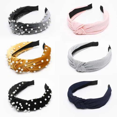 LOVNFC Diademas para Mujeres 6 Piezas Bandas para la Cabeza Anudadas Antideslizantes de Moda para mujeres Niñas Anchas Nudo Superior Turbante Bandas