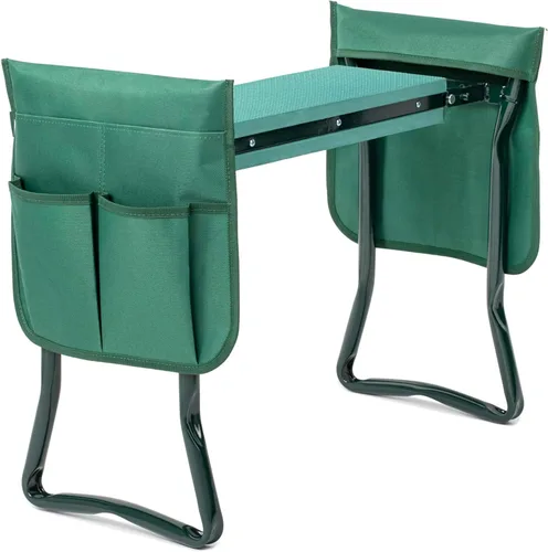 Simple Deluxe Rodillero y asiento de jardín, taburete plegable con almohadilla de espuma EVA más gruesa, banco resistente, con bolsa de