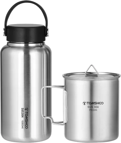 Miniatura 10 de HUIOP Botella de agua deportiva a prueba de fugas de acero inoxidable de 35.5 fl oz para fitness, correr, yoga, senderismo