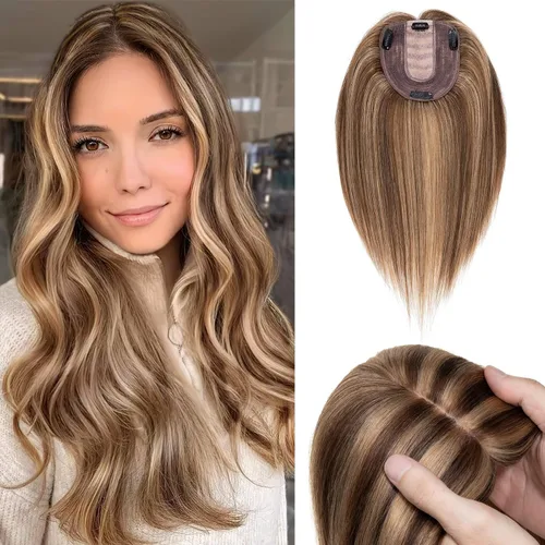Miniatura 15 de Benehair 150% seda hecha a mano densidad base 100% Remy cabello humano para mujeres con flequillo clip en piezas de cabello con clip con ligera Gris
