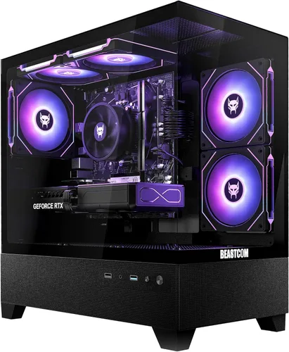 BEASTCOM Q5 Pro Gaming PC | AMD Ryzen 5 4500 6X 3,60GHz 12 hilos | RTX 5060 8GB | 16 GB de RAM | SSD NVMe de 1 TB | WiFi 5 Ryzen 4500