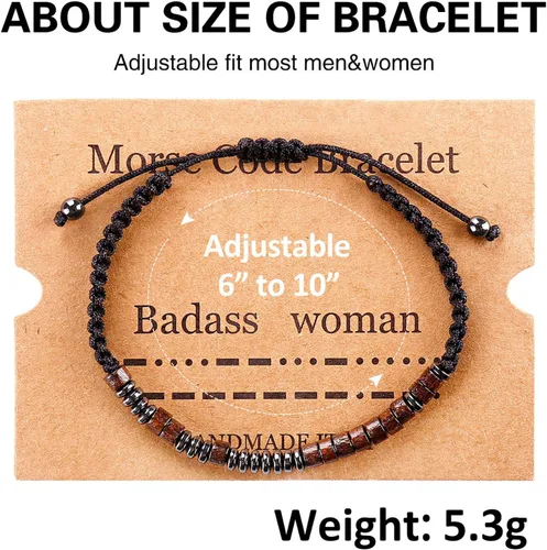 Miniatura 14 de SUMMER LOVE Morse Code Bracelets for Women Men, Mens Bracelet, Inspirational Bracelets Gifts for Couples Wife Husband Daughter Best Friend