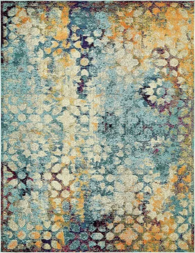 Miniatura 13 de Unique Loom Vita Collection - Alfombra tradicional saturada de medallones florales saturados sobre teñidos, 2 pies 2 pulgadas x 3 pies, azul Azul