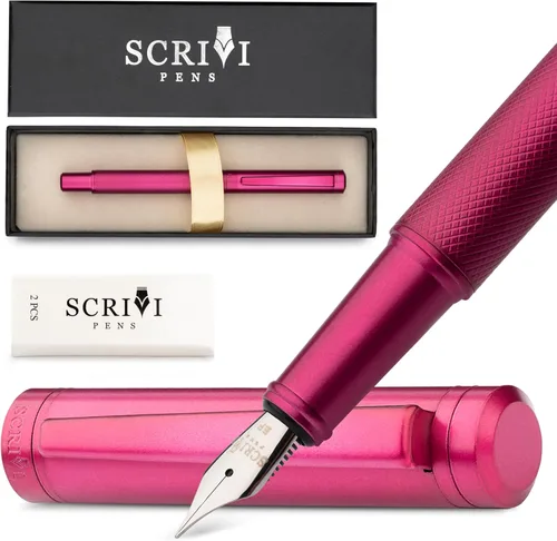 Miniatura 12 de Scrivi Pens Juego de Plumas Estilográficas de Lujo-[Negro] Plumas Estilográficas para Escribir - Punta Extra Fina Suave - Incluye Convertidor