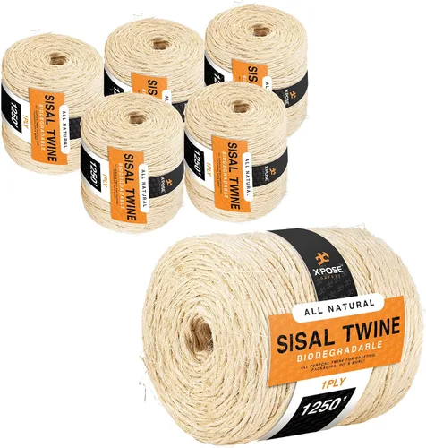 Miniatura 8 de Cuerda de sisal – Cuerda de fibra natural fina de 1 capa en el carrete – para poste rascador de gatos, piezas de repuesto de árbol de gato, juguete