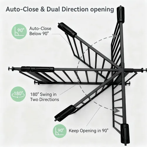 Miniatura 5 de Puerta de bebé extra ancha de 71.5 a 76.3 pulgadas para puertas, montada a presión, sin taladro, puerta de seguridad para cocina, pasillos, puerta