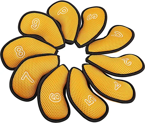 Miniatura 6 de 10 unids/pack nuevo Meshy Golf Iron Covers Set Golf Club Head Cover Fit Most Irons