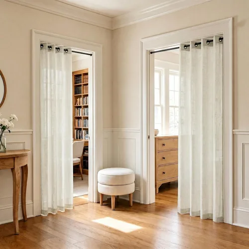 Miniatura 26 de Pitalk Cortinas para dormitorio de niño de 63 pulgadas de largo, con ojales, semitransparentes, filtrantes de luz, cortinas traslúcidas para ventana