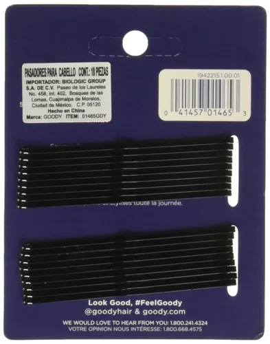 Miniatura 2 de Invisibles para el cabello Goody Styling Essentials, de 2 pulgadas, 60 unidades, Negro