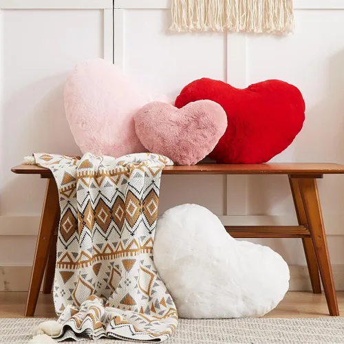 Miniatura 6 de YRXRUS Almohadas de corazón, almohada en forma de corazón, almohada blanca con forma de corazón para regalos, almohadas con forma para ella, niños