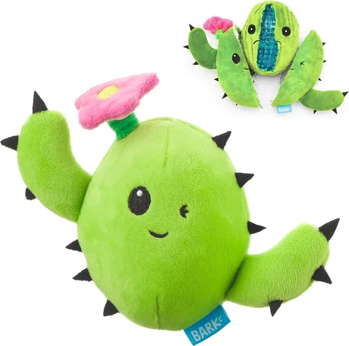 Barkbox Juguete interactivo 2 en 1 de peluche para perros – Juguete de rasgar y revelar para perros y cachorros – Juguetes estimulantes chirriantes