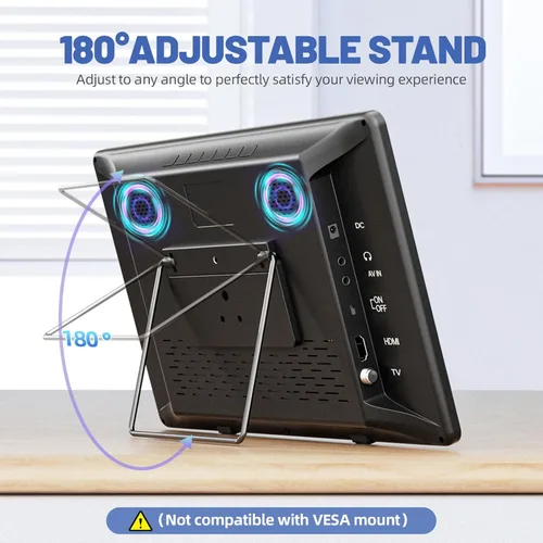 Miniatura 4 de Televisor portátil de 14 pulgadas con antena mejorada sintonizador ATSC, monitor LCD 1080P, HDMI/USB/AV, pequeño televisor portátil para campamento