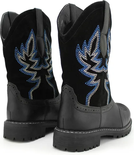 Miniatura 5 de Hawkwell Botas vaqueras occidentales de media pantorrilla para mujer, punta redonda, bordadas a la moda