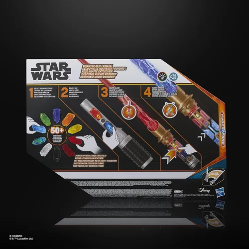 Miniatura 17 de STAR WARS Power Crystal Lightsaber, 7 colores y 10 cristales, más de 50 combinaciones que cambian de color, luces y sonidos, juguetes para niños