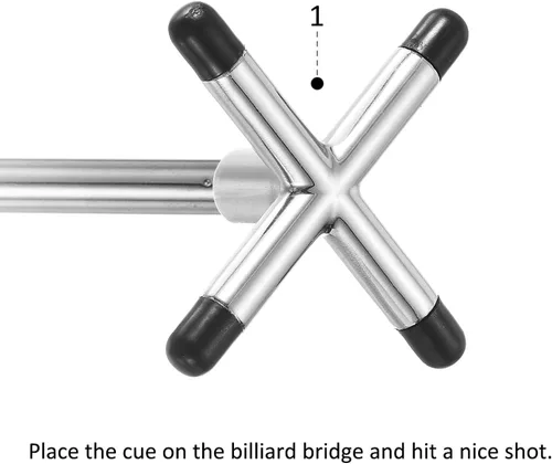 Miniatura 6 de M METERXITY Retractable Billiards Cue Stick Bridge with Removable Brass Bridge Head - EVA Handle Billiards Table Accessory, Apply to Party/Club/Home
