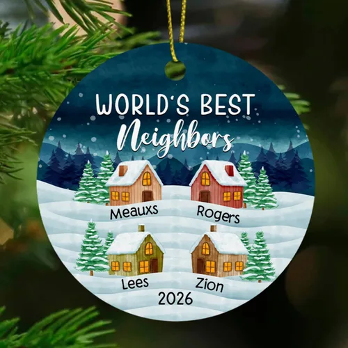 Miniatura 8 de Chance Made Us Neighbors - Adorno de Navidad personalizado para vecino, recuerdo de Navidad personalizado de agradecimiento de vecino, regalos