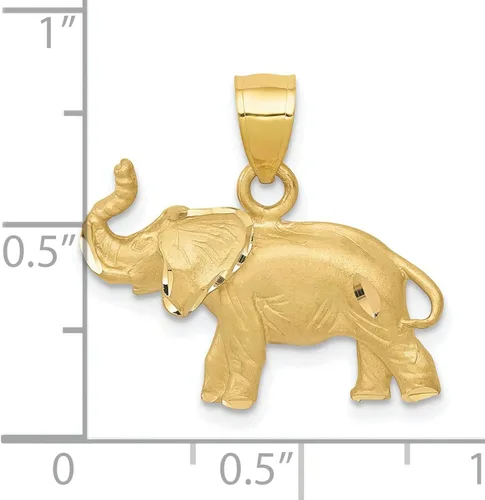 Miniatura 3 de 14K oro diamante elefante colgante encanto joyería