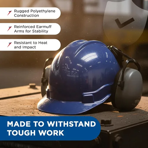 Miniatura 6 de Ridgeline - Casco de seguridad estilo gorra con orejeras incluidas, casco azul