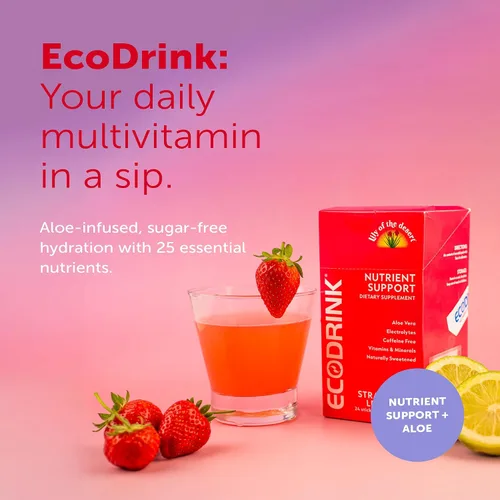 Miniatura 3 de Eco Drink Lily of The Desert - Paquetes de apoyo de nutrientes, ponche de frutas, mezcla de electrolitos multivitamínicos naturalmente endulzados
