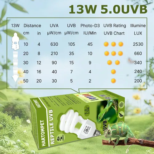 Miniatura 6 de UVB 5.0 Reptile Light13W, lámpara tropical fluorescente compacta, bombilla UVB de bobina para reptiles de selva tropical, luz para camaleones