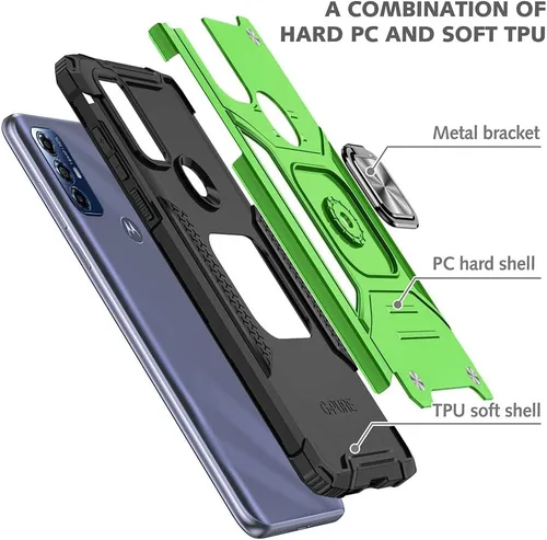 Miniatura 5 de Funda para Moto G Play 2023, Motorola G Play 2023 con protector de pantalla HD, soporte giratorio de grado militar de 360° (resistente), fundas