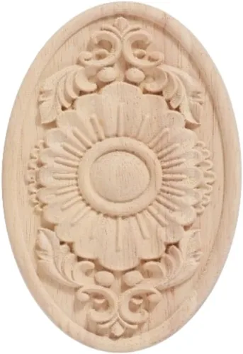 Miniatura 11 de Apliques de madera Onlays decorativos para muebles tallados para puerta de cama, armario, decoración larga sin pintar de madera tallada