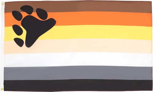 AZ FLAG - Bandera de oso del orgullo gay - 2 x 3 pies - Cartel arcoíris de poliéster 100D con dos ojales metálicos - Resistente a la decoloración -