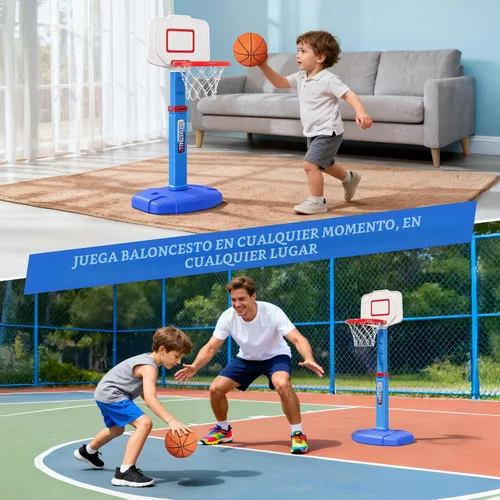 Miniatura 5 de HYES Aro de Baloncesto para Niños Pequeños, Aro de Baloncesto Interior de Altura Ajustable para Niños de 1 a 3 Años, Mini Canasta de Baloncesto