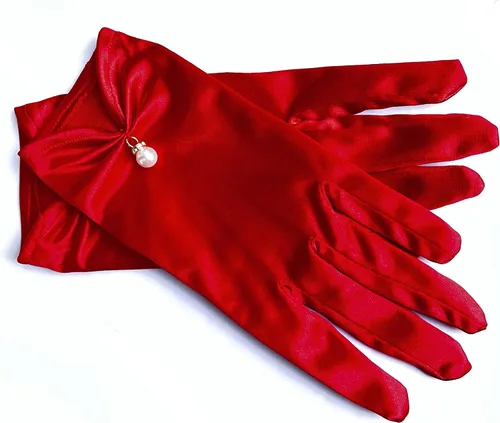 Miniatura 2 de Gionforsy Guantes de encaje floral para novia, elegantes guantes cortos de encaje, guantes de encaje de muñeca para boda, ópera, cena y fiesta