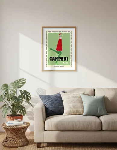 Miniatura 6 de Para tu sed (Per la Vostra Sete) - Campari Soda - Póster publicitario vintage por Franz Marangolo c.1950 - Impresión artística maestra (sin marco) 6