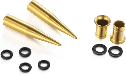 Miniatura 27 de vcmart 14G-00G - Kit de estiramiento de 36 piezas de calibre de oído, tapones cónicos, ojales, acero de grado de implante