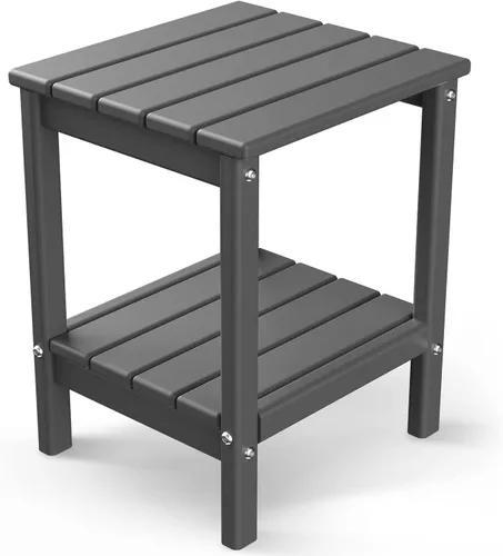 Miniatura 13 de GREENVINES Adirondack - Mesa lateral para exteriores 14 x 13 pulgadas Plástico HDPE Todo clima Aqua Mesas auxiliares exteriores Estante