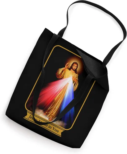 Miniatura 2 de Divine Mercy Jesus I Trust In You - Bolsa católica, Negro