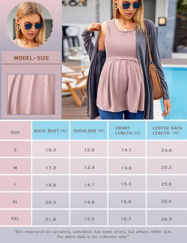 Miniatura 6 de Ekouaer Camisetas sin mangas de lactancia para mujer, paquete de 3
