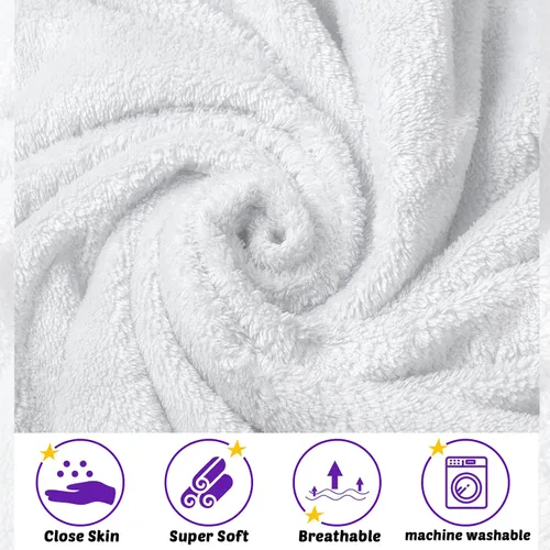 Miniatura 3 de Reginary Paquete de 4 toallas con capucha para bebé, toallas de baño de forro polar coral para bebé, 30 x 30 pulgadas, suaves y absorbentes, manta