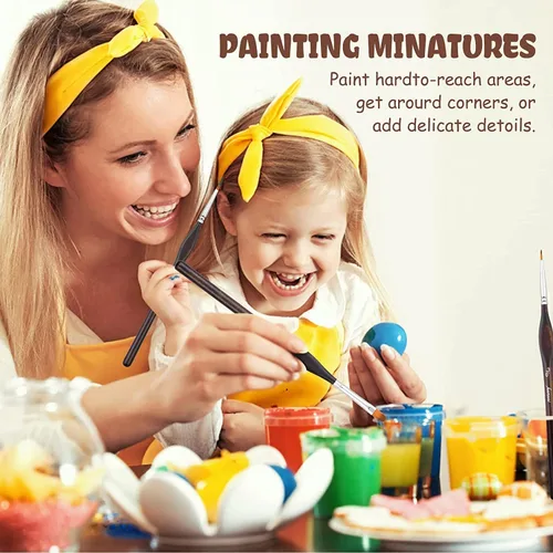 Miniatura 6 de Fuumuui - Pinceles de pintura en miniatura, 11 piezas de pinceles de pintura con microdetalles para modelo, pintura por números, juego de pinceles