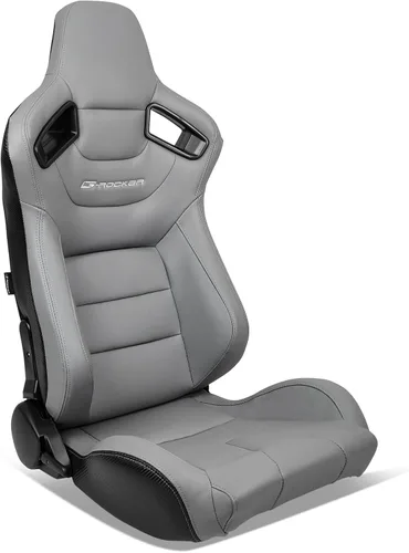 Miniatura 14 de IKON MOTORSPORTS, Asientos universales para vehículos de carrera con deslizadores dobles, negro con puntada naranja en PU y cuero de carbono