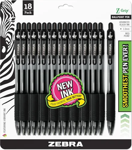 Miniatura 21 de Zebra Pen Z-Grip - Bolígrafo retráctil de punta media, 3/64 pulgadas, tinta negra, 12