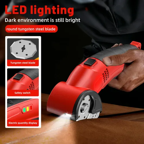Miniatura 3 de Tijeras eléctricas inalámbricas, cortador de cartón, herramienta eléctrica y cortador de cajas con 2 cuchillas, cortador de cajas eléctrico