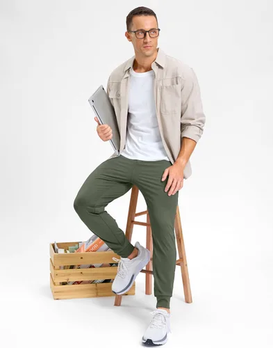 Miniatura 7 de G Gradual Pantalones de golf para hombre con bolsillos con cierre y pantalones elásticos de chándal ajustados pantalones de chándal para hombre