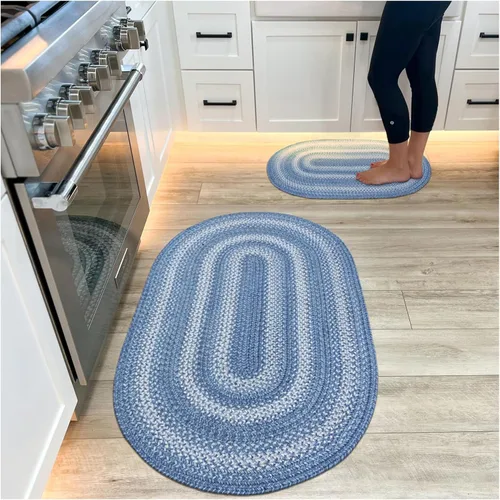 Miniatura 112 de Homespice Alfombras de Área Ovaladas Trenzadas de Yute Denim Azul de 8x10 pies para Sala de Estar, Dormitorio y Comedor. Apto para Mascotas. Estilos