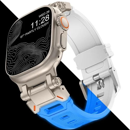 Miniatura 19 de KADES Correa deportiva resistente de TPU para Apple Watch Ultra 3/2/1 de 1.929 in, conectores metálicos para Apple Watch Series 11/10/SE3 de 1.81