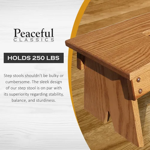 Miniatura 5 de Peaceful Classics Amish Taburete hecho a mano para niños, baño, dormitorio, sala de estar o cocina para adultos, taburete multiusos hecho de roble